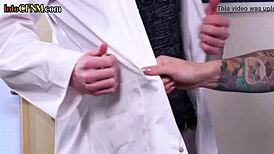 Cfnm Brunette And Blonde Nurse Babes Suck Tattooed Professor's Cock In Hospital