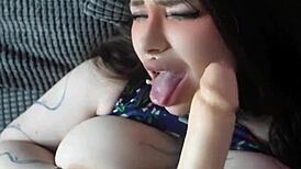 i love my big tits bouncing on that huge cock pov