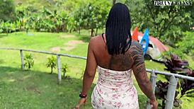 Colombian fitness babe Sayafit craves outdoor pounding from Brian EvansX in nature!