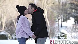 fiery euro babe rides cock then gulps passionate anal jizz