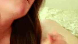 18 year old brunette teen rims lucky chubby guy's ass so eagerly in bedroom! 🍑💦🔥