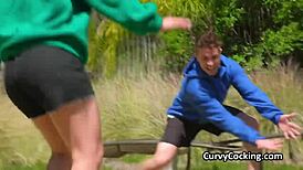 Fucking those juicy soccer tits raw right after shower training!