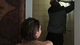 hey hubby can't fix shower so i fuck the electrician right in front of him?!