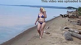 Wild Bikini Milfs Parade Big Tits Ass Pussy on Dirty Beach Walk