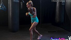 dig this smoking hot big boobed teen boxer natalie mae nude workout strip