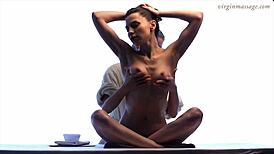 vika seduces oiled girl into first lesbian pussy licking orgasm