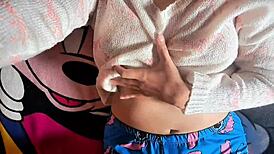 Colombian wife strips panties and fingers her wet vagina solo homemade