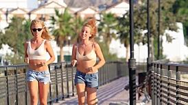 Specific Lady's Softly Bouncing Tits in Bra Clothed Non-Nude Softcore Tease Display