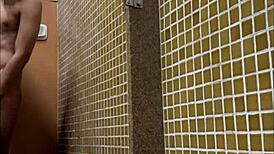 shower spy catches huge black cock in lockerroom gym