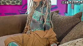 dude this dreadhead goth slut in heels takes bwc anal so deep gapes wide for facial?!