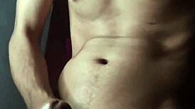 Collage guy strokes huge load at home aching for daddy's touch