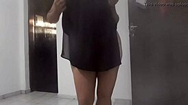 amadora latina lesbian dances then fucks with huge dildo toy