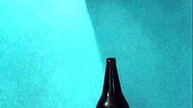 Rich Latina Blonde Masturbates Vagina with Bottle, Juices Flow