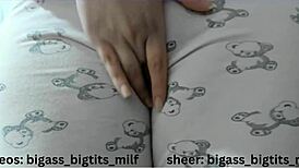big ass milf's camel toe bulges in pajamas masturbation