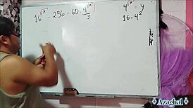 24-year-old asian beauty explores bedroom algebra roots with brown eyes tease