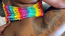 Hawt big booty ebony bitch rides rough bbc bareback to sloppy creampie