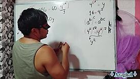 24-year-old asian beauty explores bedroom algebra roots with brown eyes tease