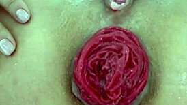 wanna see this destroyed juicy prolapse asshole gape up close in extreme play?