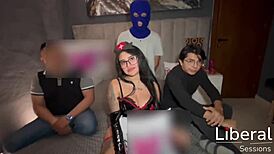 Sexy nurse milks cum from three patients in costumes