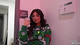 big titty latina coworker rides me hard at christmas office party all hear moans