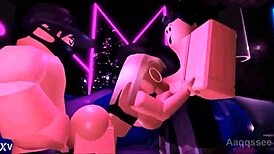 Roblox threesome with big tits and asses group sex pounding