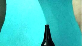 Rich Latina Blonde Masturbates Vagina with Bottle, Juices Flow