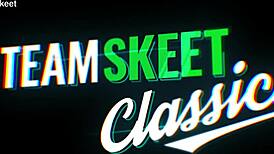 Blonde Double Teases Santa with Sloppy Ball Licking and Orgasm