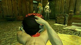 pov skyrim succubus slut deepthroat blowjob sucking big cock handjob licking shaved pussy outdoor