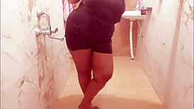 Myanmar milf soaps up sexy body in steamy shower tease