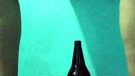 Rich Latina Blonde Masturbates Vagina with Bottle, Juices Flow