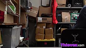 Blonde teen thief gets caught bent over doggystyle on big cock