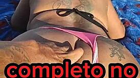 Public Beach Tease Wife Sucks Hubby to Facial Bliss