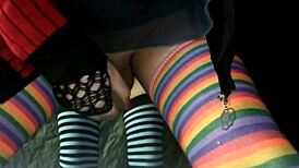 Strap-on milf pegs guy in panties till explosive orgasm