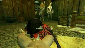 pov skyrim succubus slut deepthroat blowjob sucking big cock handjob licking shaved pussy outdoor