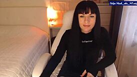 Helga Muah Rips Clothes Off In Sexy Stockings Striptease Vibing Pussy