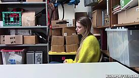 big tits blonde teen spreads wide on desk for african cock cowgirl ram