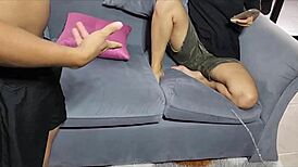 mi hermanastra woke up horny with me so we fucked full cumshot creampie