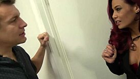 her piercings shine as shaved pussy takes cumshot facial story!