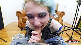 Raven rims ass while teasing juicy cock milk