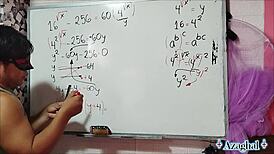 24-year-old asian beauty explores bedroom algebra roots with brown eyes tease