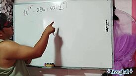 24-year-old asian beauty explores bedroom algebra roots with brown eyes tease