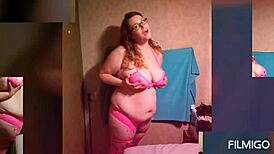 who wouldn't cum on nichole knockers' huge natural tits after fat milf homemade titfuck?