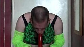 Shy bisexual crossdresser begs deepthroat after real cock pulls from humiliated ass multiple times