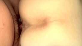 Amateur milf's shaved pink pussy glistens 17 days post-virginity loss up close