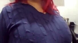 Madura BBW Wife Licks Tits and Ass in Kitchen