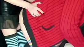 Strap-on milf pegs guy in panties till explosive orgasm