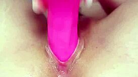 this horny petite slut grabs her toys for homemade solo stretching her tight pink pussy and ass wide