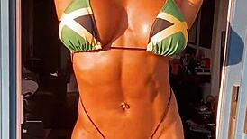 Erotic Muscle Babe FBB 27 Flexes Her Powerful Hot Female Physique