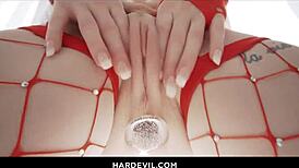 Redhead teen Madi Collins endures hard anal buttfucking with gaping ass