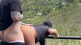 hot young colombian couple films risky public park doggystyle but it goes wrong